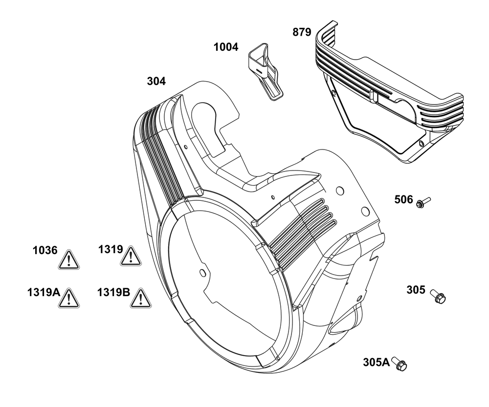 Blower Housing Group Diagram and Parts List for 305447-0612-B5 200000 - 399999 Briggs and Stratton Engine
